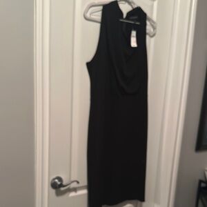 Banana Republic Black Sheath Dress Cowl Neck Sleeveless